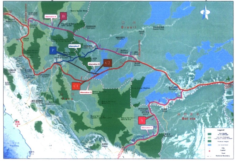 Four out of five possible routes of the Peru – Brazil Bioceanic Railroad goes through natural protected areas or indigenous reservations.