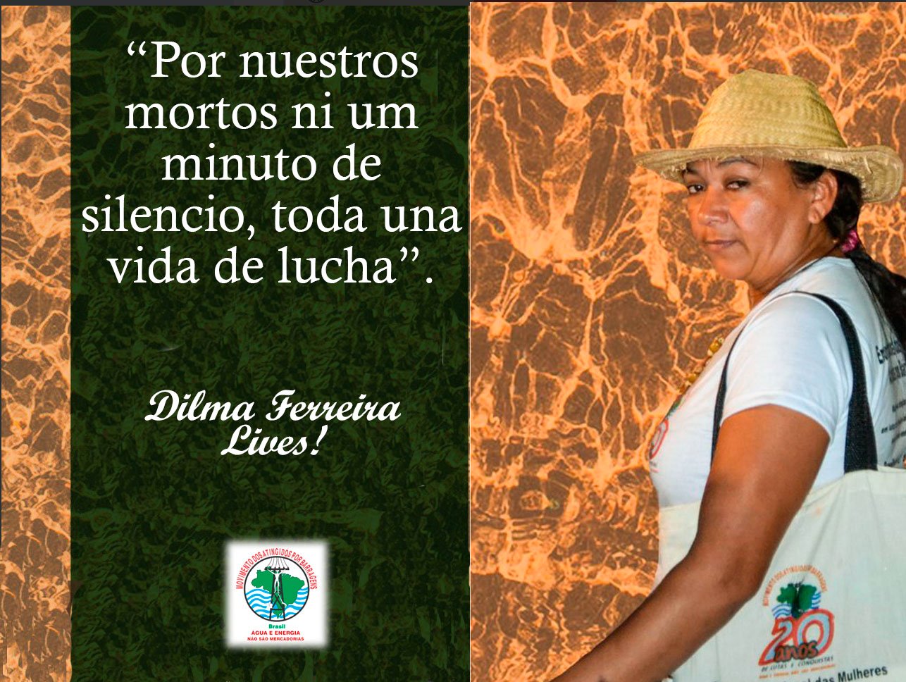 Pronunciamiento sobre el asesinato de Dilma Ferreira Silva, lideresa del Movimiento de Afectados por Represas de Brasil