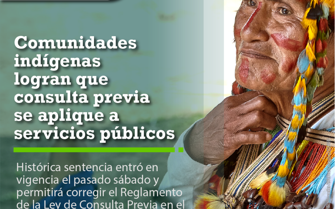 Pueblos indígenas logran que consulta previa se aplique a servicios públicos