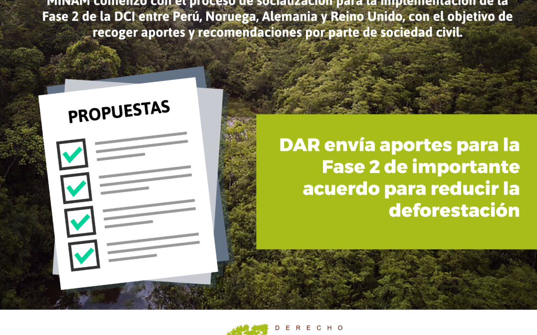 DAR envía aportes para la Fase 2 de importante acuerdo para reducir la deforestación