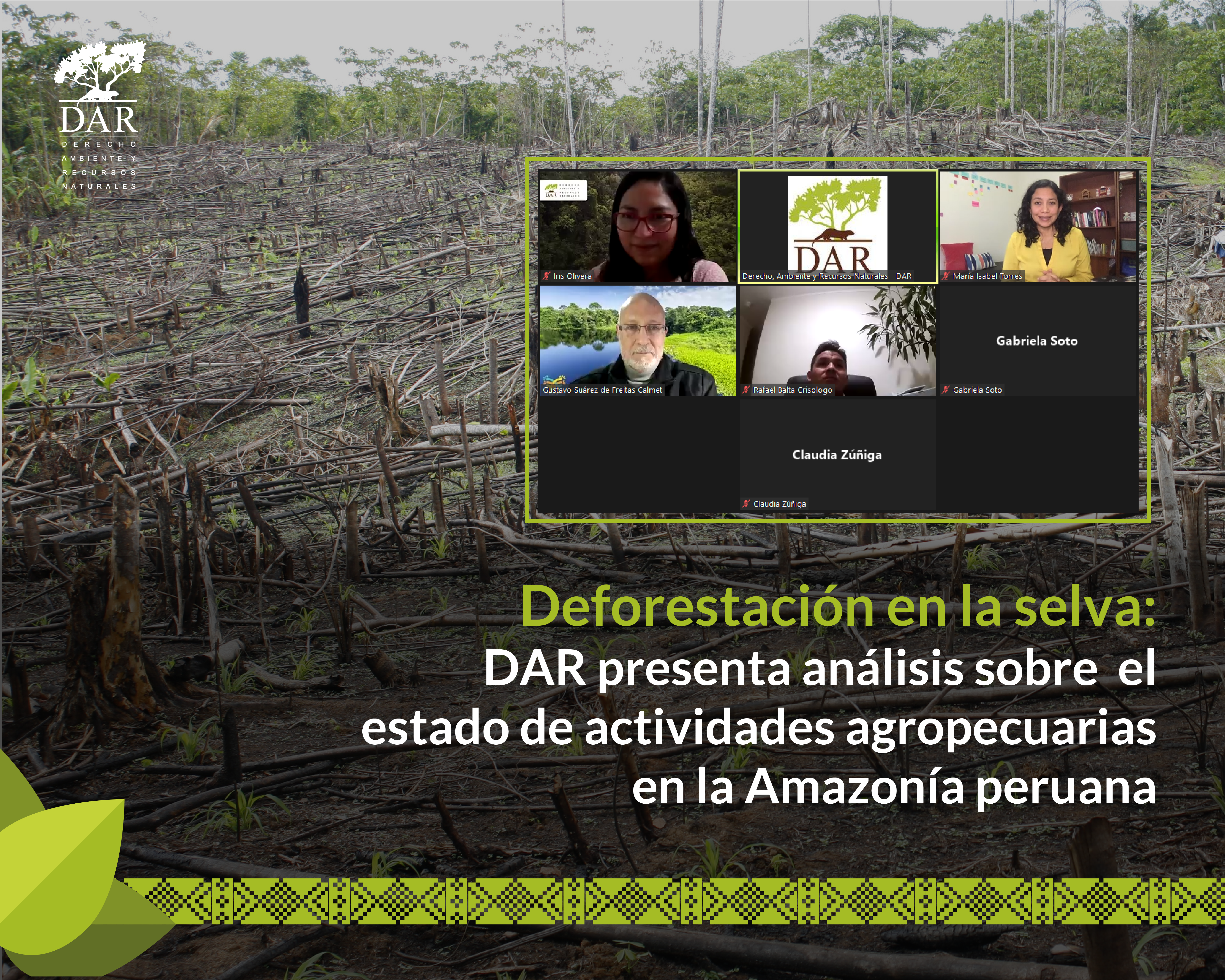 Deforestación en la selva: DAR presenta análisis sobre el estado de actividades agropecuarias en la Amazonía peruana