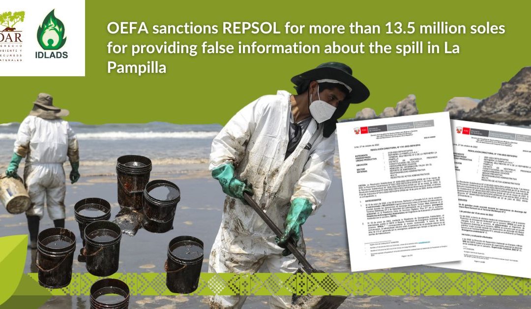OEFA sanctions REPSOL for more than 13.5 million soles for providing false information about the spill in La Pampilla