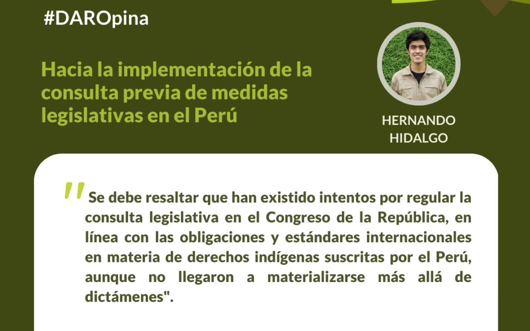 Hacia la implementación de la consulta previa de medidas legislativas en el Perú