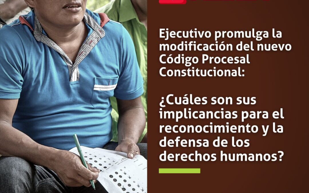 Ejecutivo promulga la modificación del nuevo Código Procesal Constitucional: ¿cuáles son sus implicancias para el reconocimiento y la defensa de los derechos humanos?