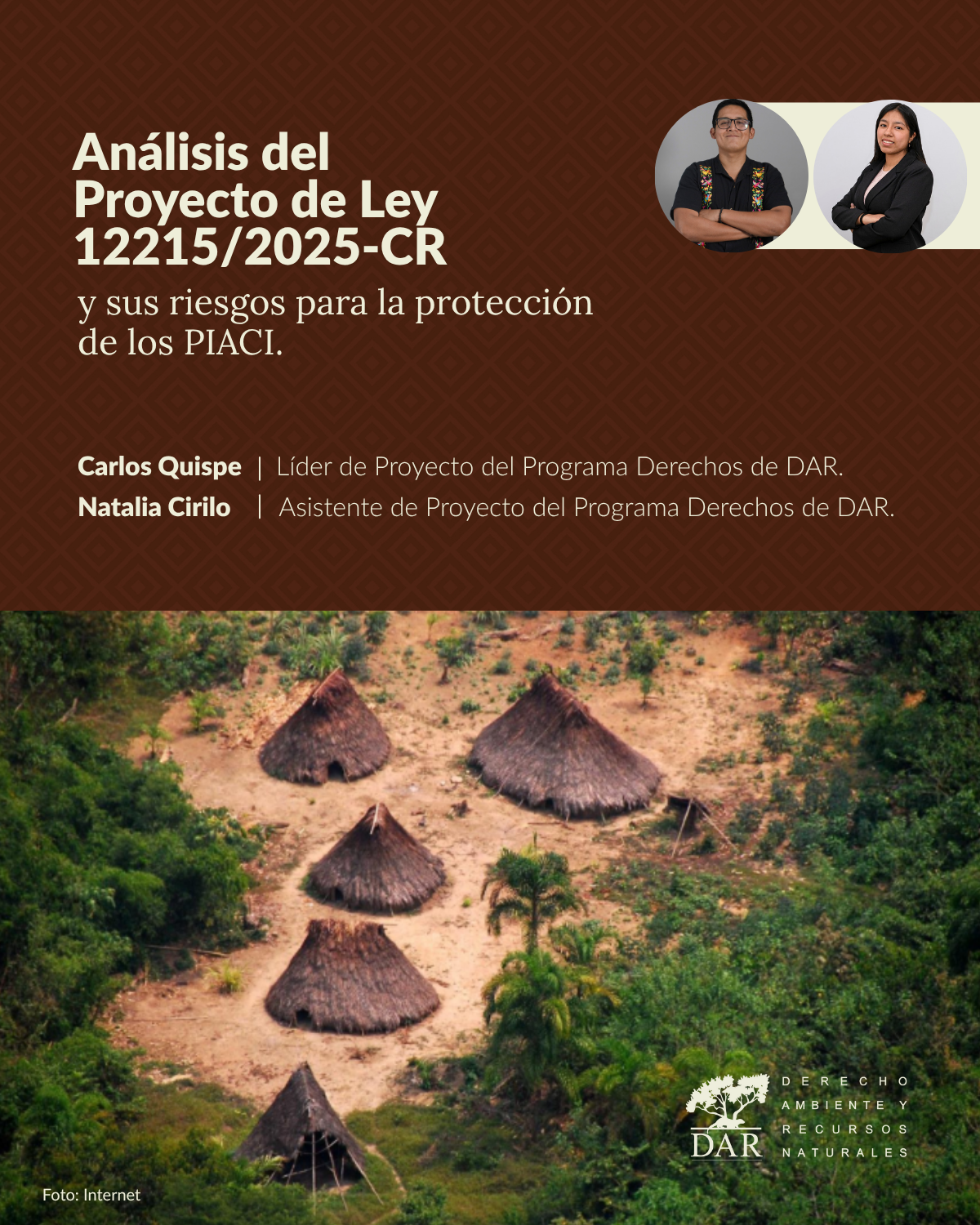 Análisis del Proyecto de Ley 12215/2025-CR y sus riesgos para la protección de los PIACI