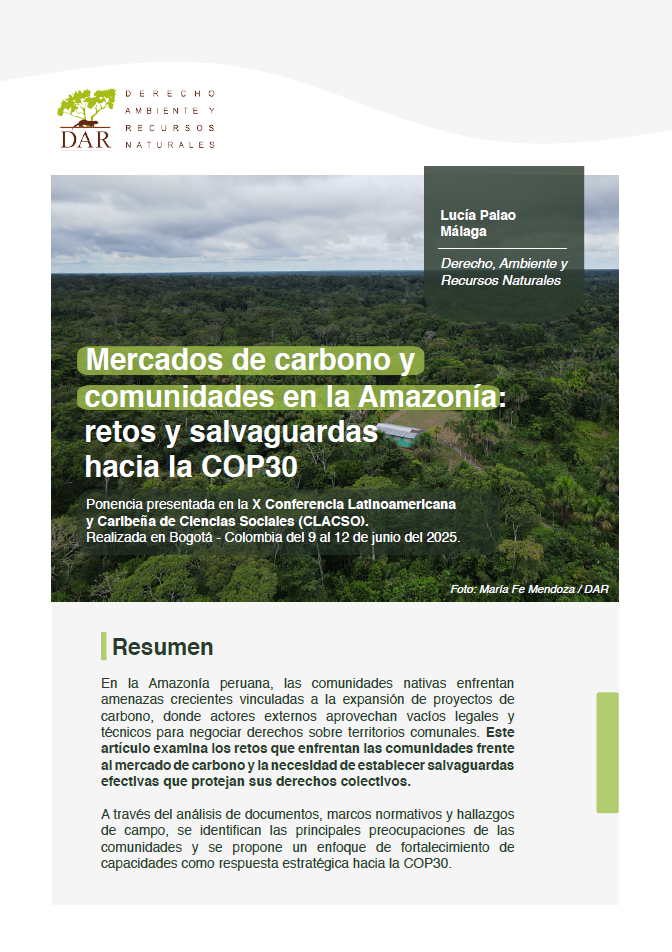 Mercados de carbono y comunidades en la AmazoníaCLACSO